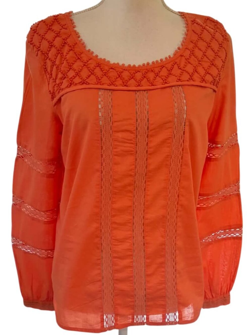 FREE PEOPLE Orange Long Sleeve Top